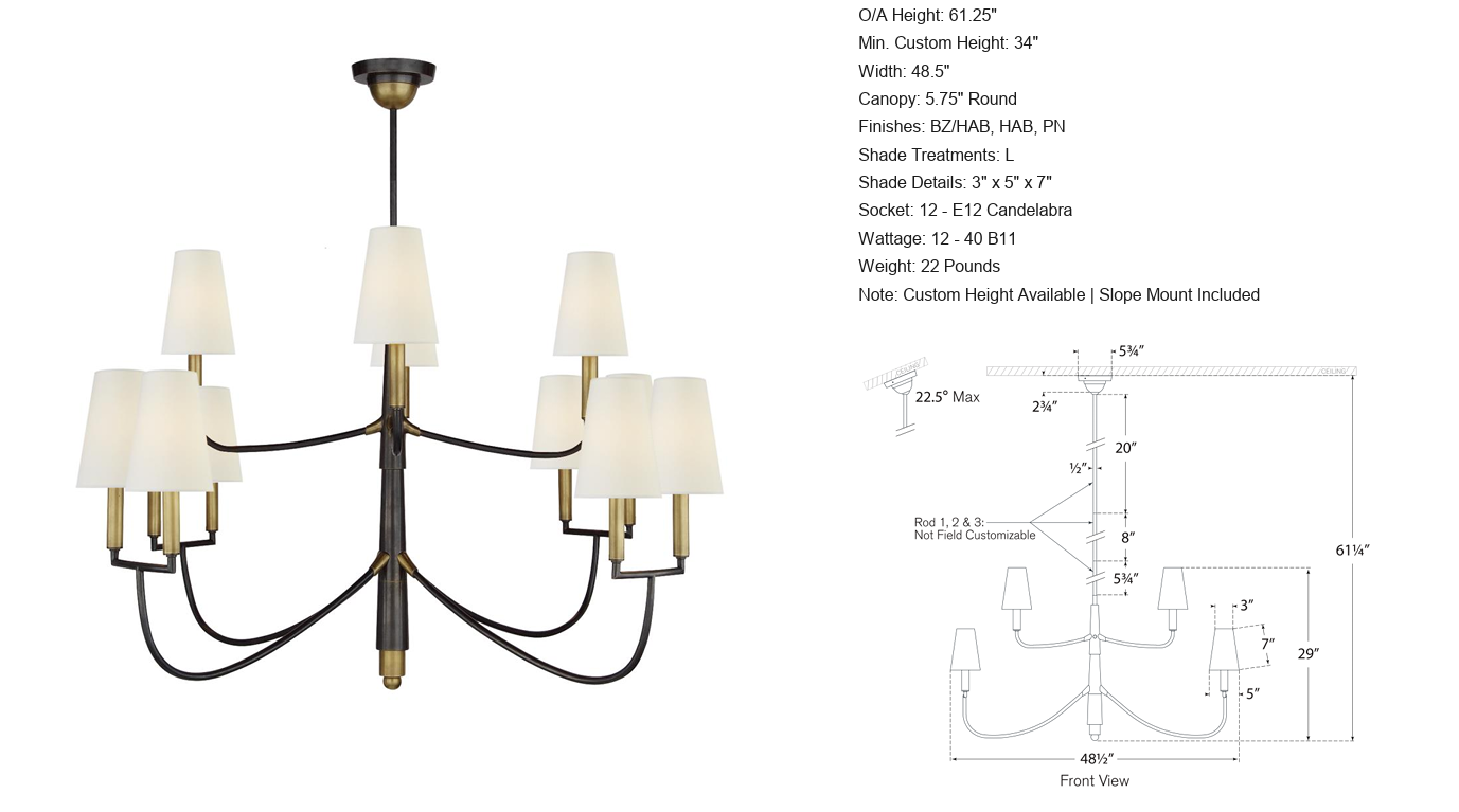 Brass Body Pendant Light with 3500K Warm White LED and 5-Year Warranty for Dining Room Suspended Lighting