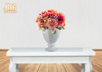 Vases blancs brillants aux pieds à Tableau de pièce maîtresse de mariage de fibre de verre 2 morceaux