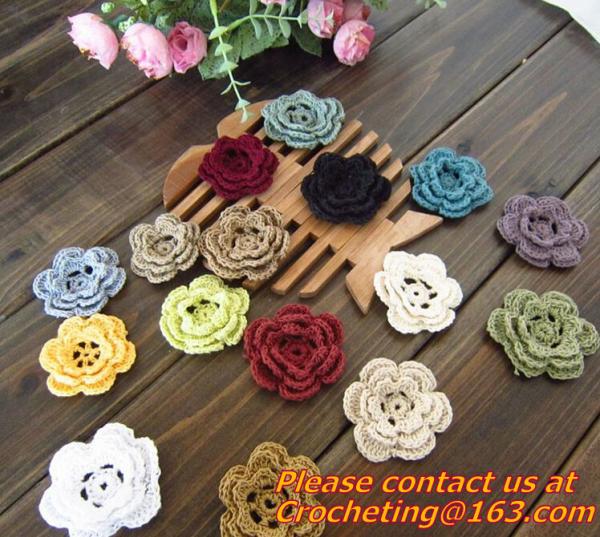 handmade hook needle crochet diy accessories three-dimensional flower