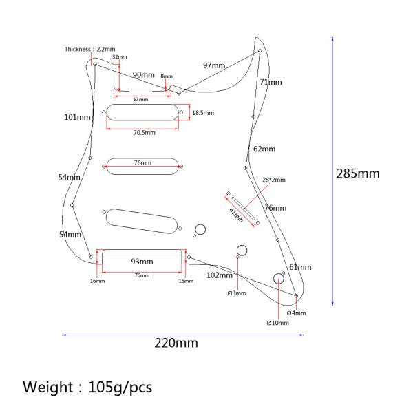 3Ply 11-Hole SSS Eletrônico Guitar Pickguard Escultura Flor Scratch Plate Para ST estilo guitarra Acessórios Peças