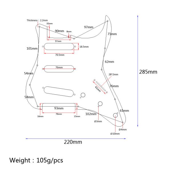 3Ply 11-Дверный SSS Электрическая гитара Pickguard Вырезанная цветочная царапательная пластина для аксессуаров гитары стиля ST