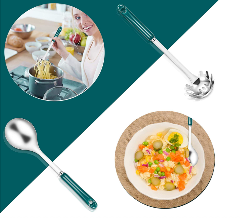 Bicolor Utensils Made Of Stainless Steel Multiapplication Heatproof