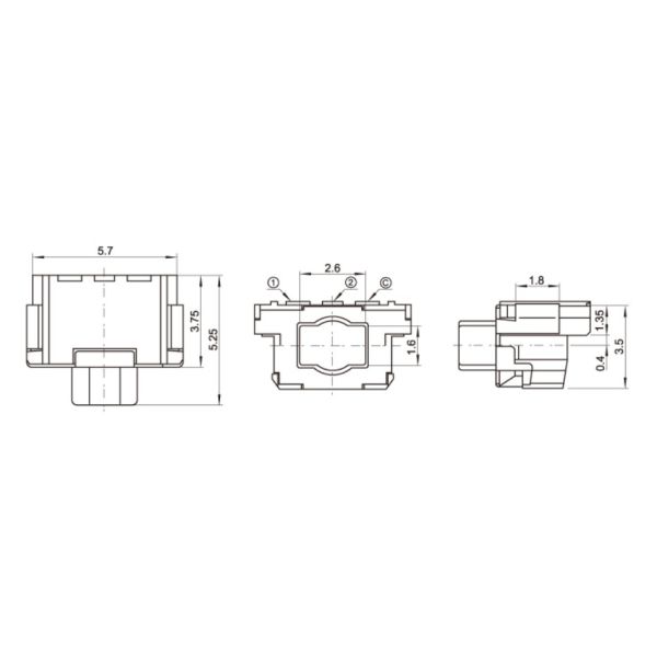 Side Press Double Action Tactile Switch / Micro Push Button Switch For PCB