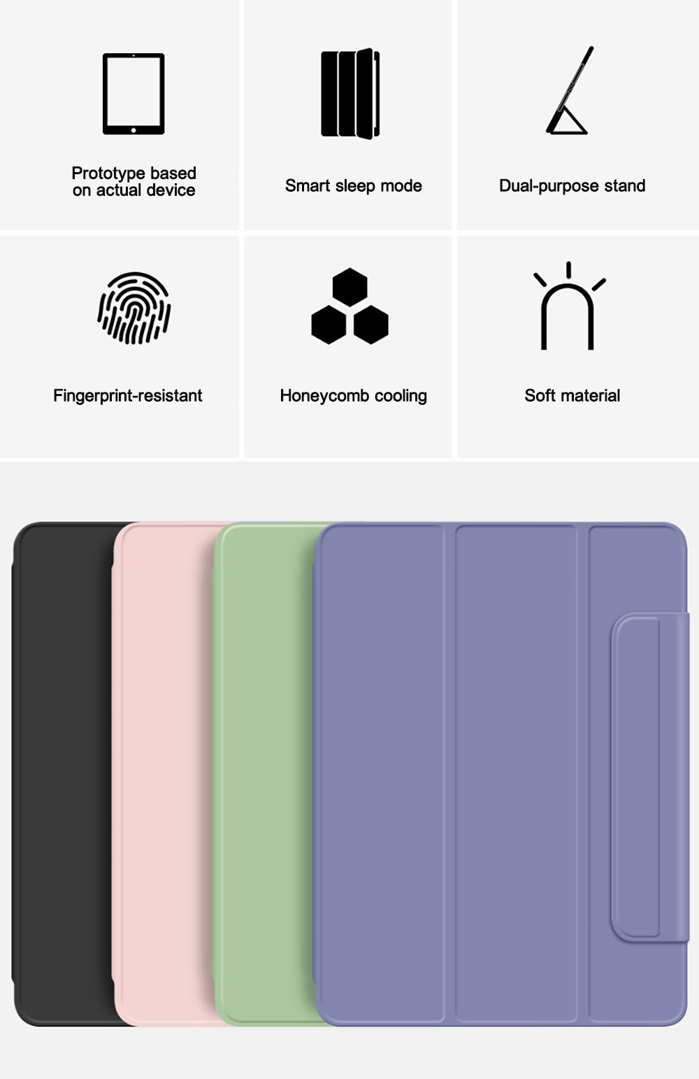 Laudtec Tri-fold Magnetic Tablet Cases for iPad A16 11 Inch Pu Leather Foldable Stand Shell Custom Logo Ultra Slim Cover OEM