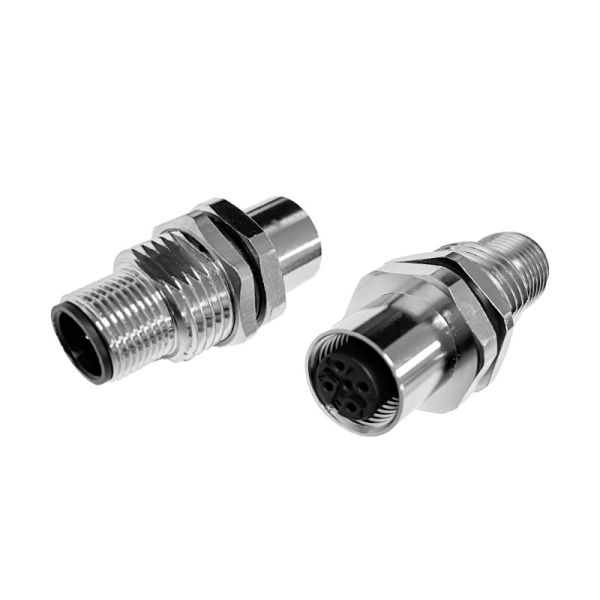 M12 Male To Female Base,Front Mounting,M16 Fastening Thread,M12 female to male panel mount connector
