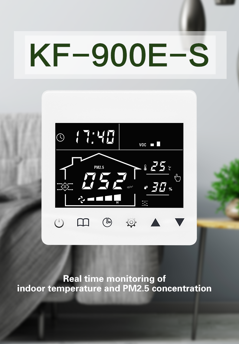 Energy Saving Air Quality Digital Ventilation Controller With Touch Button Control