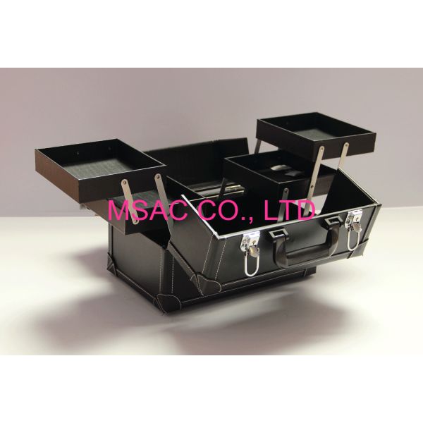 Чернота случаев косметик макияжа Pu кожаная Pro чистая