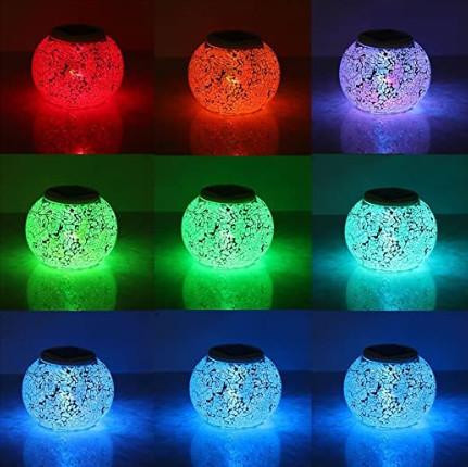 Color Changing 4.13 Inch Glass Ball Decorative Solar Garden Lights