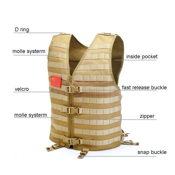 Multifunctional Military Tactical Vest Equipment 100% Polyester Camo Tactical Vest