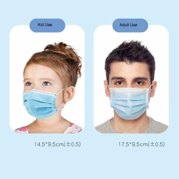 3 Ply Disposable Medical Face Mask Anti Droplets Anti Virus Protective