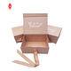 Oval Foil Stamping Cardboard Magnetic Folding Gift Box With Ribbon