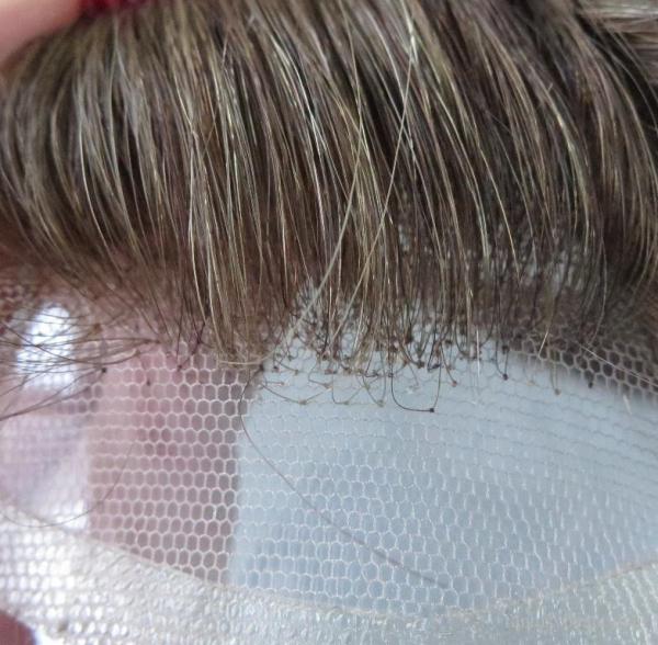 Toutes les couleurs de cheveux humains Toupee Systèmes capillaires sur mesure Nœud unique