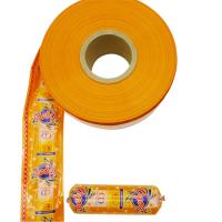 carcaças de salsichas flexografia multicolor impressão de carcaças de salsichas de plástico logotipo de marca personalizado