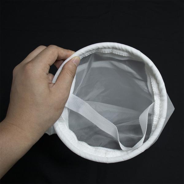100 Micron Nylon Swimming Pool Water / Mineral Water Filter Bag With Steel Ring