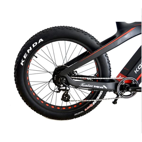 Max Speed 30-50Km/h Customised Carbon Fibre Long Range 26*4 Fat Tyre Mountain E-Bike