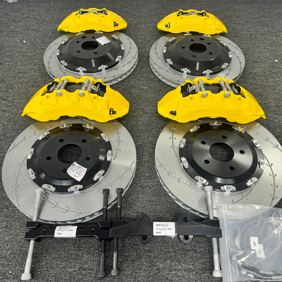 For Nissan R32 OEM 40206JF20A Custom Front 6Pot Rear 4Pot Big Brake Caliper Kit