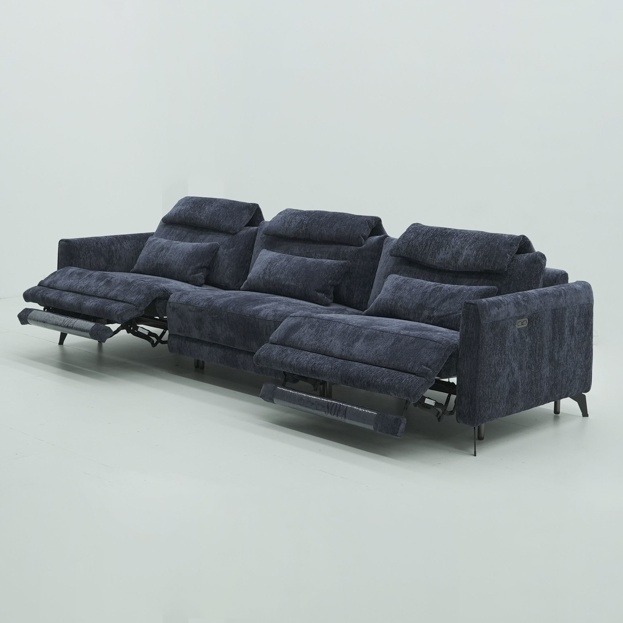 Green Fabric Modern Recliner Sofa with Power Footrest – Zero Wall