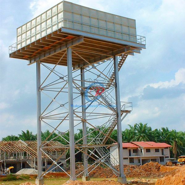 Hot Dipped Galvanized Steel Water Tank Tower , Industrial Custom Steel Water