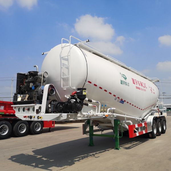 Pneumatic Dry Bulk Powder Cement Semi Trailer Tanker Truck To Mozambique