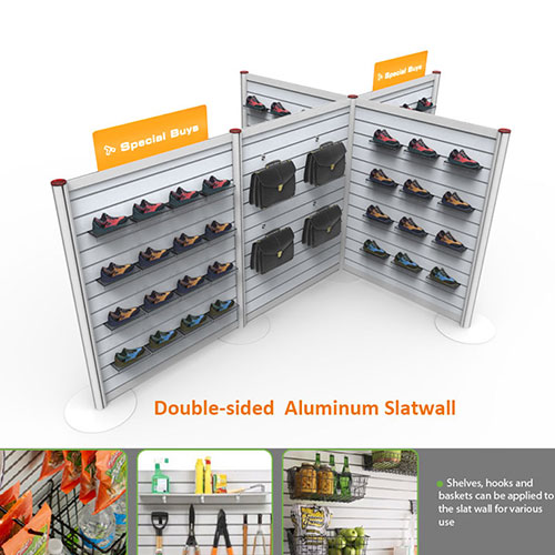 Double-sided aluminum slatwall for  trade show exhibition display