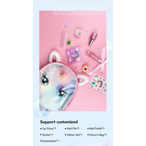 Pink Furry Plastic Pretend Makeup Set