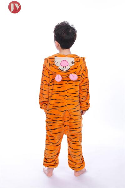 Animal kids Tiger Pajamas , Soft Flannel Tiger Onesie Pajamas Optional Logo