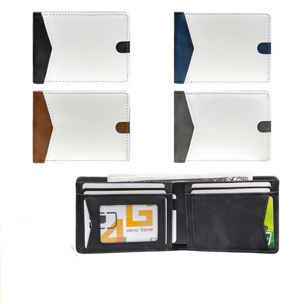 Mens Bifold Wallet Personalized Multiple Card Slots Sublimation Wallet Blanks