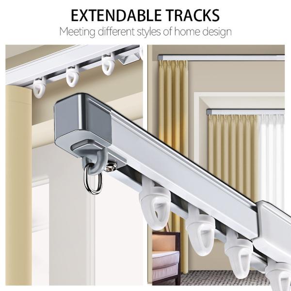 0.7-4.5m Aluminium Alloy Ajustbale Curtain Rod Curtain Rail Extendable Curtain Track