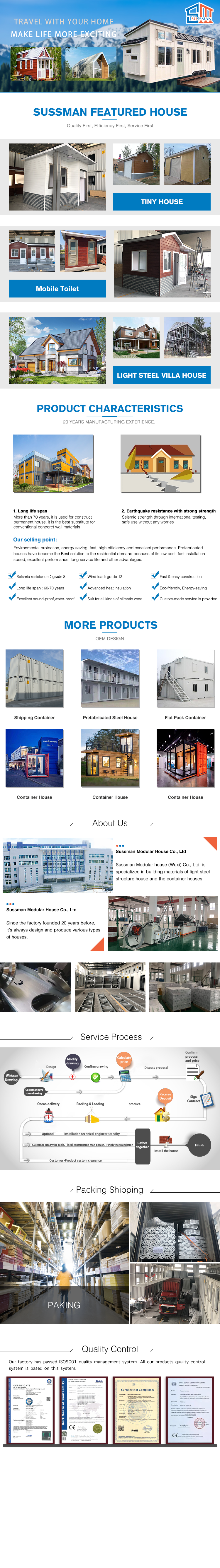 Ориентированным на заказчика 40ft светлым стальным Prefab железный каркас гальванизированный домом