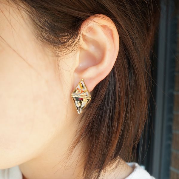 Most Popular Black Romantic Rhombus Shape Unique S925 Earrings Accessories