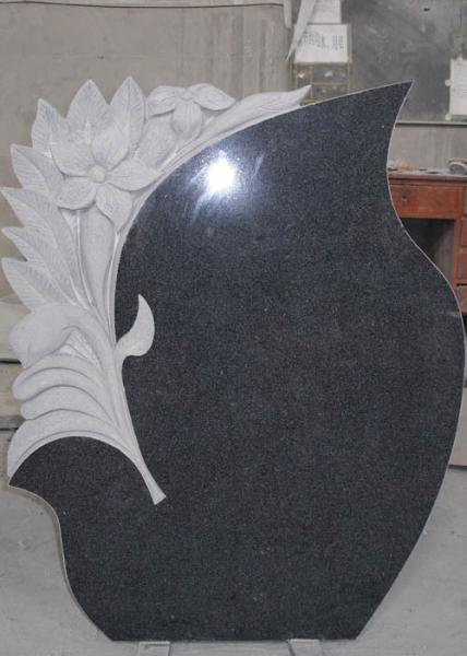 Grey G654 Monument Engraved Granite Stone European American Style Customized Size