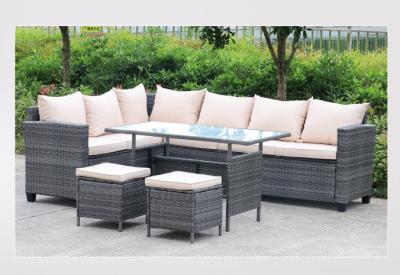 Hotéis de luxo Mobiliário exterior impermeável PE interior de vime Mesa de jantar e cadeiras