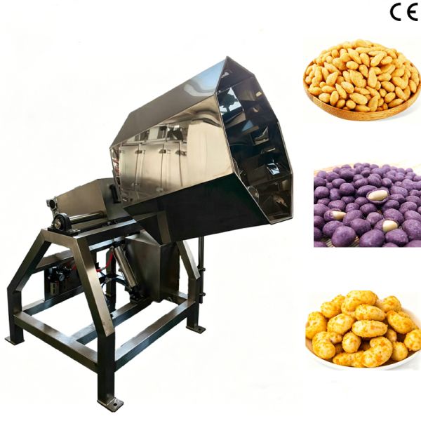 Full Automatic Easy Operation Octagonal Drum Seasoning Machine with 200kg/h Capacity for Snacks Food Industry