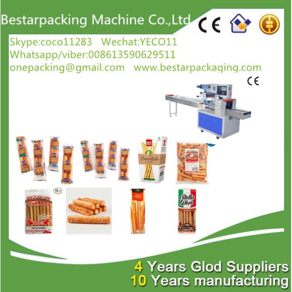 Flow pack machine for bread sticks,breadsticks,Lance Bread Sticks packing