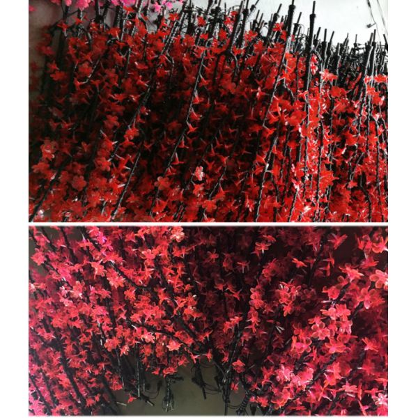 LED Iron Pole Cherry Tree Lights Peach Blossom Luminous Plant High Brightness