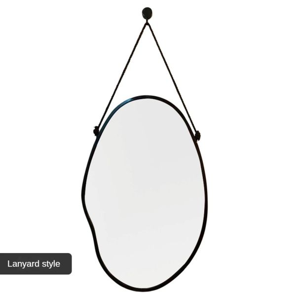 Every Day Bathroom Decor with Antique Glass Mirror and Plastic Frame in Lanyard Style