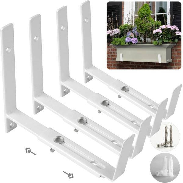 Adjustable Planter Box Shelving Brackets 8.5*8*3.5inch Perfect for Patio Window Fence