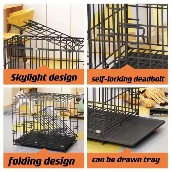 Quadrate Dog Cat Cages Bottomless Stainless Steel Dog Cages Breathable