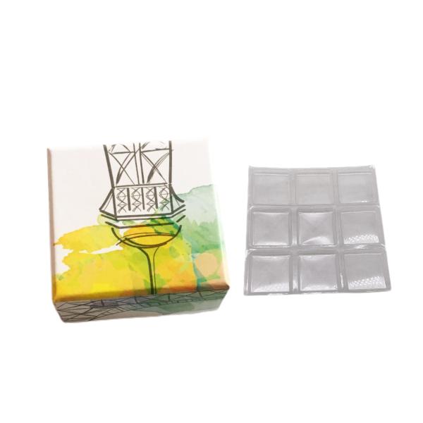 8 peças caixa de papel para doces caixa de embalagem para presente de chocolate com interior de plástico transparente