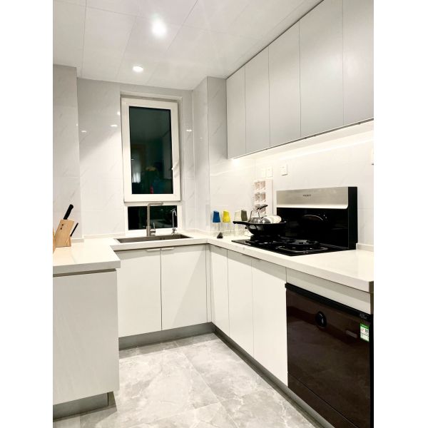 Residence Custom Sintered Stone / Marble / Granite Laminate Kitchen Furniture Sets