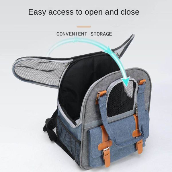 Large Opening Pet Carrier Backpack – Breathable, Durable Denim for Cats & Small Dogs (OEM/ODM)