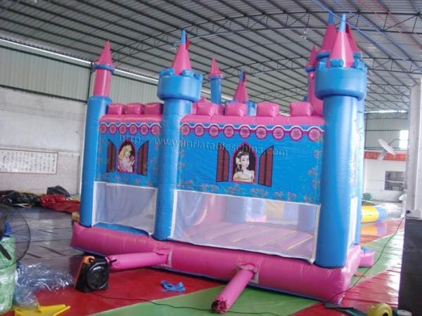 Princess Pink Durable PVC Castle Combo Bounce House Rental Business Use