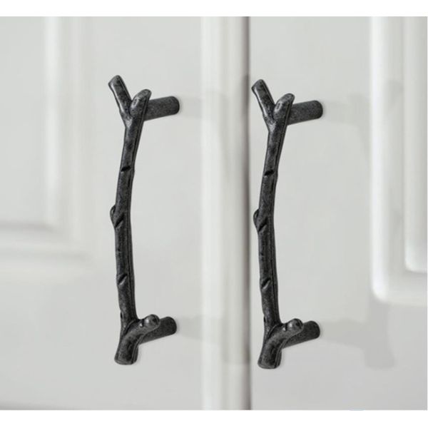 Wardrobe North European forest Drawer Handles And Knobs 96mm Black Dresser Pulls Grey Furniture Handles