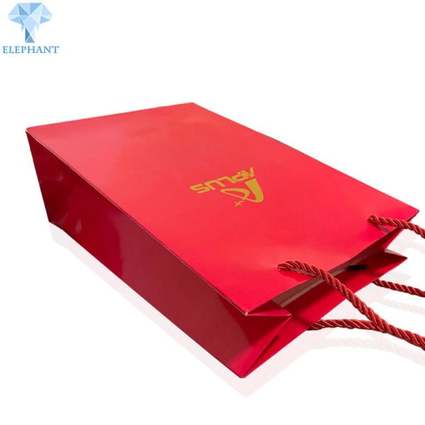 OEM Logo Kraft Paper Shopping Bags With Handles Bulk Matt Varnish