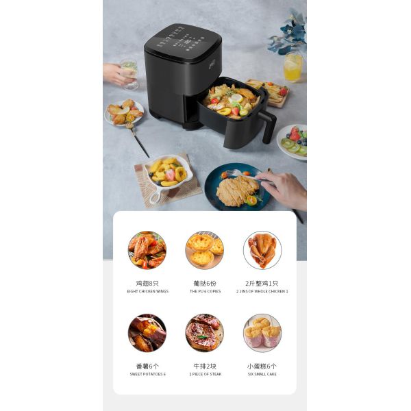 Fryer Низко-жирный, нижний перегар воздуха емкости 3.5L бытовой техники здоровый варя средний масла, низко-соль, здоровый живущий продукт