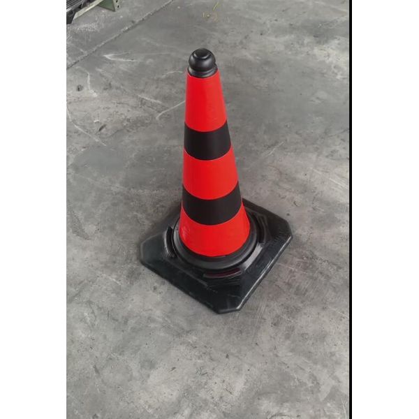 PE + Rubber Traffic Cone | 75cm (4kg) | Rubber Cones Road Warning Orange Black Cones Hot Selling Model for Israel & Palestine