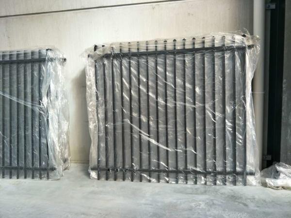 2.4m X 2.4m SHS 65mm Tube Black Garrison Garden Fence Panels Security Spear Top Tubular Steel Fencing