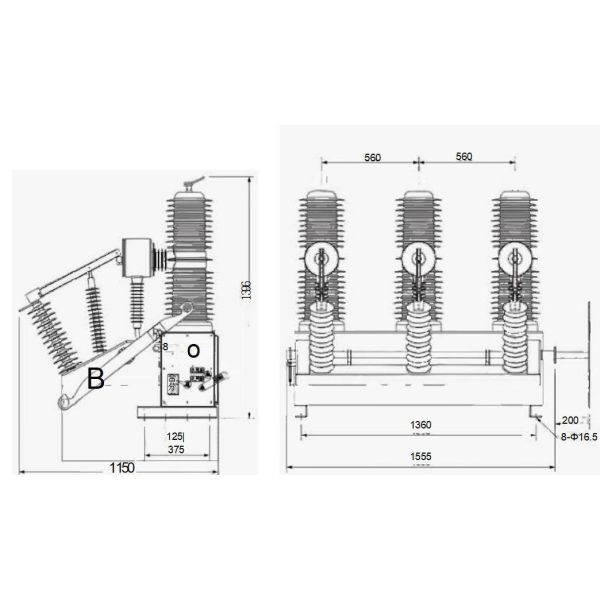 Permanent Magnet HV Circuit Breakers 35kv 36kv Miniature Circuit Breaker For Medium Voltage Overhead Lines
