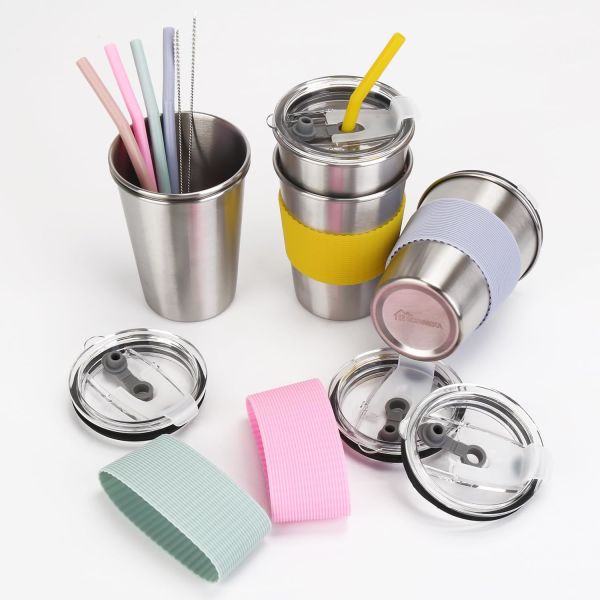 Stainless Steel Children Smoothie Drinking Sippy Cups Portable Water Cup Product Care Instructions Hand Wash Only