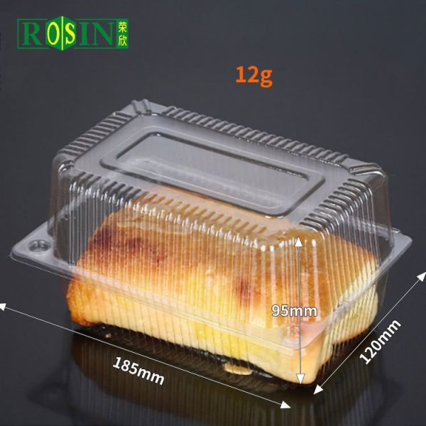 Rectangular Plastic Bakery Packaging Lightweight Disposable Pastry Box
